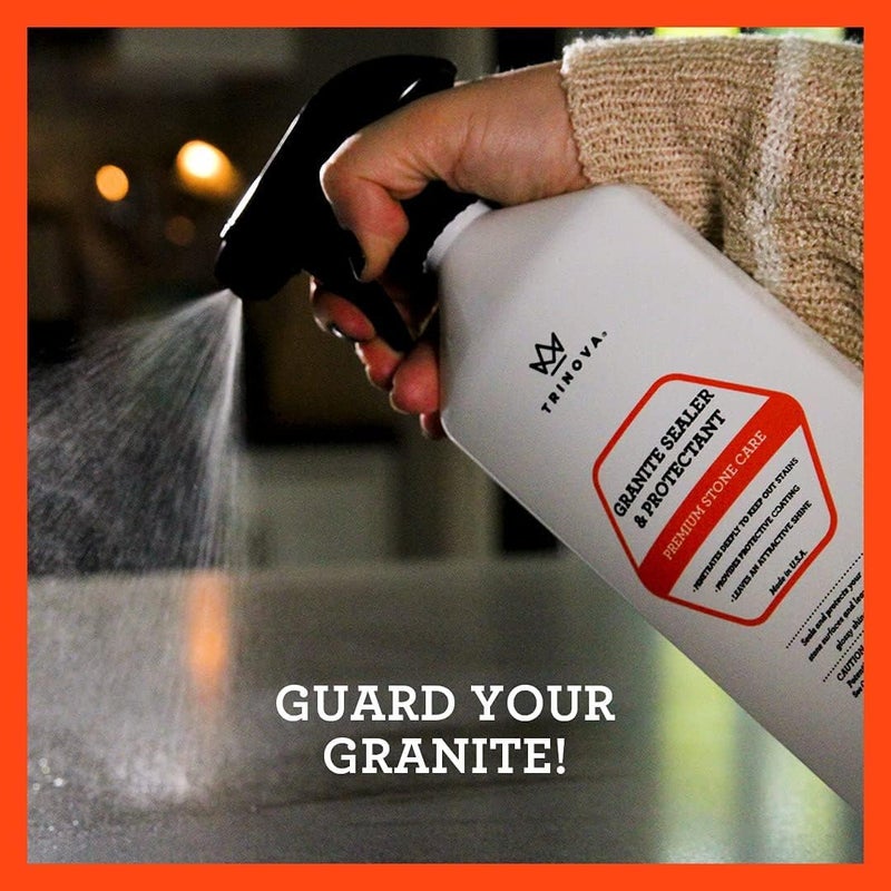 TriNova Granite Sealer & Protectant 18 oz & Gallon Refill Bundle - Guard your Premium Stone, Enhance Shine, & Protect from Stains - Image 3